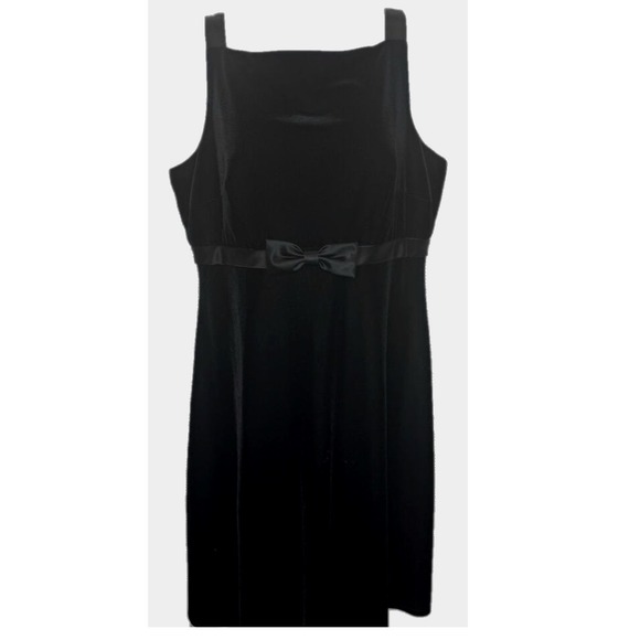 Laundry By Shelli Segal Dresses & Skirts - Laundry Shelli Segal Vintage 90s Black Velvet Bow Mini Dress Sz 12 Goth Coquette